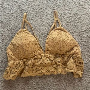 Yellow lace bralette